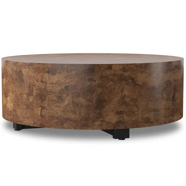 Mesa de centro redonda Hudson, acabado Dark Bark Paper de Four Hands