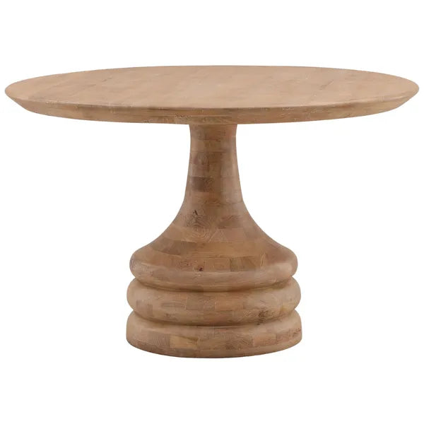 Mesa de comedor redonda Meylin, natural claro