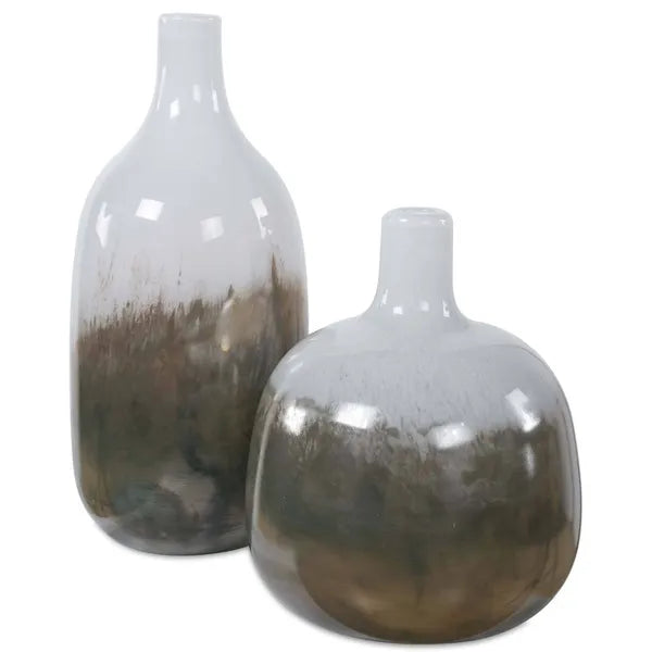 Jarrones Cardoni, color humo, set de 2