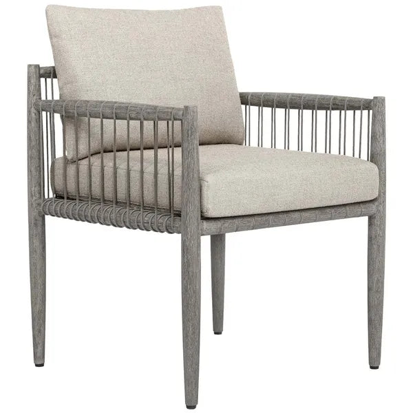 Silla de comedor exterior Borneo, tono paloma, set de 2