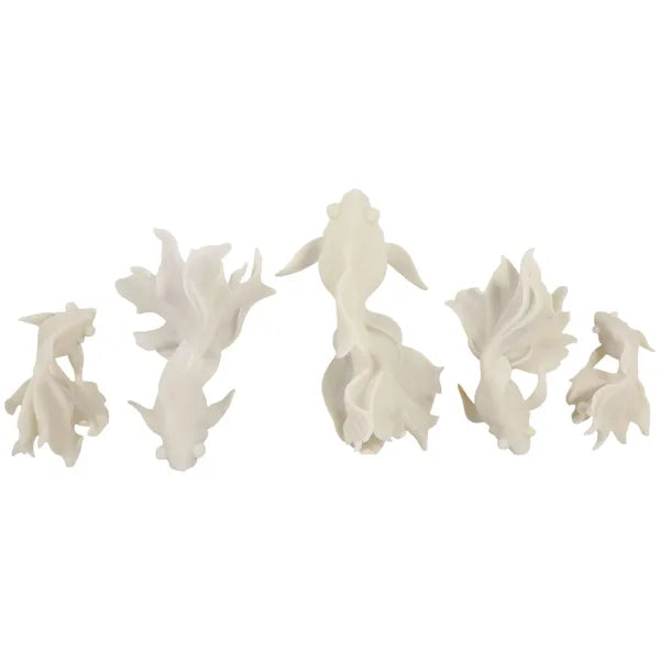 Decoraci¨®n mural de peces, blanca, set de 5